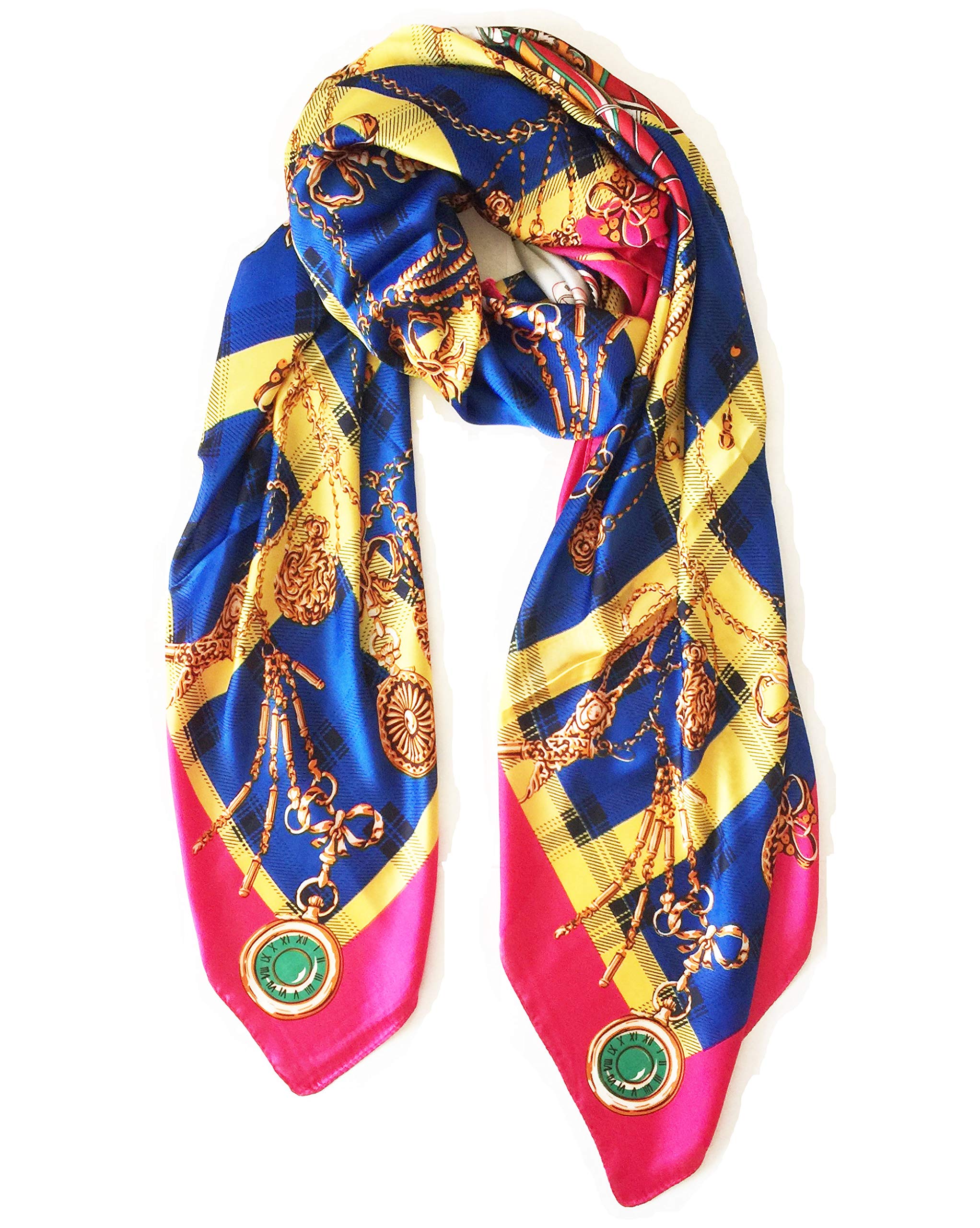 Apexmode Silk Like Scarf Women Scarf 51" x 51" Fashion Pattern Large Square Satin Shawl Pashmina Travel Wrap