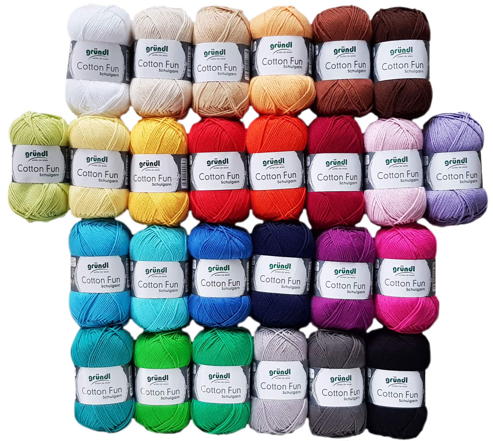 20x 50 Gramm (1KG) Cotton Fun Häkelgarn, Farbauswahl leider Nicht möglich inkl. 1 Anleitung für ein Meerschwein