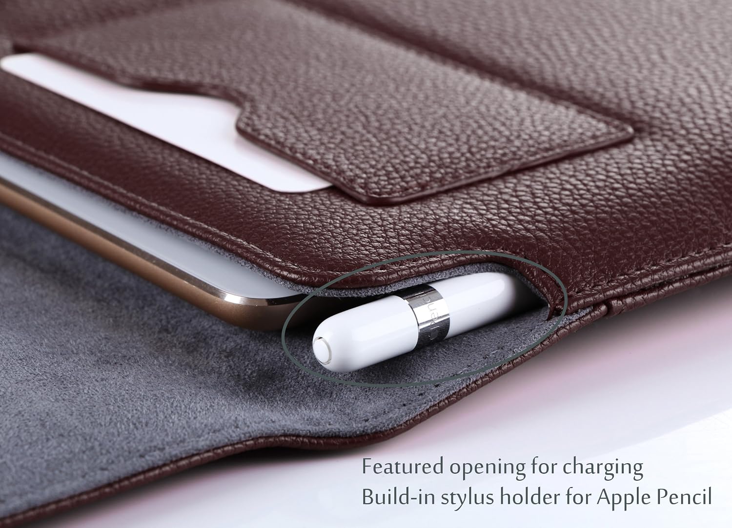 ProCase Universal 9-10.5 inch PU Leather Sleeve case, Portable Bag for iPad 9.7/10.5/ Pro 11, iPad 10.2 2020/2019, iPad Air 2/3 10.5, Galaxy Tab S3 S2 9.7/T. from A 10. 1 inch, Surface Go, Brown