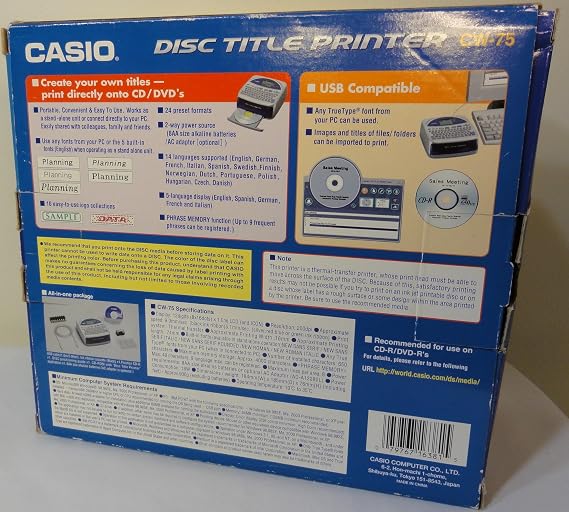 Casio Disc Title Printer with Qwerty keyboard (CW-75)
