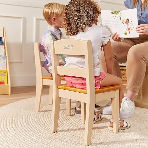 Miniatura 9 de ECR4Kids Hideaway - Juego de mesa y silla, muebles para niños, color mielblanco antiguo, 3 piezas