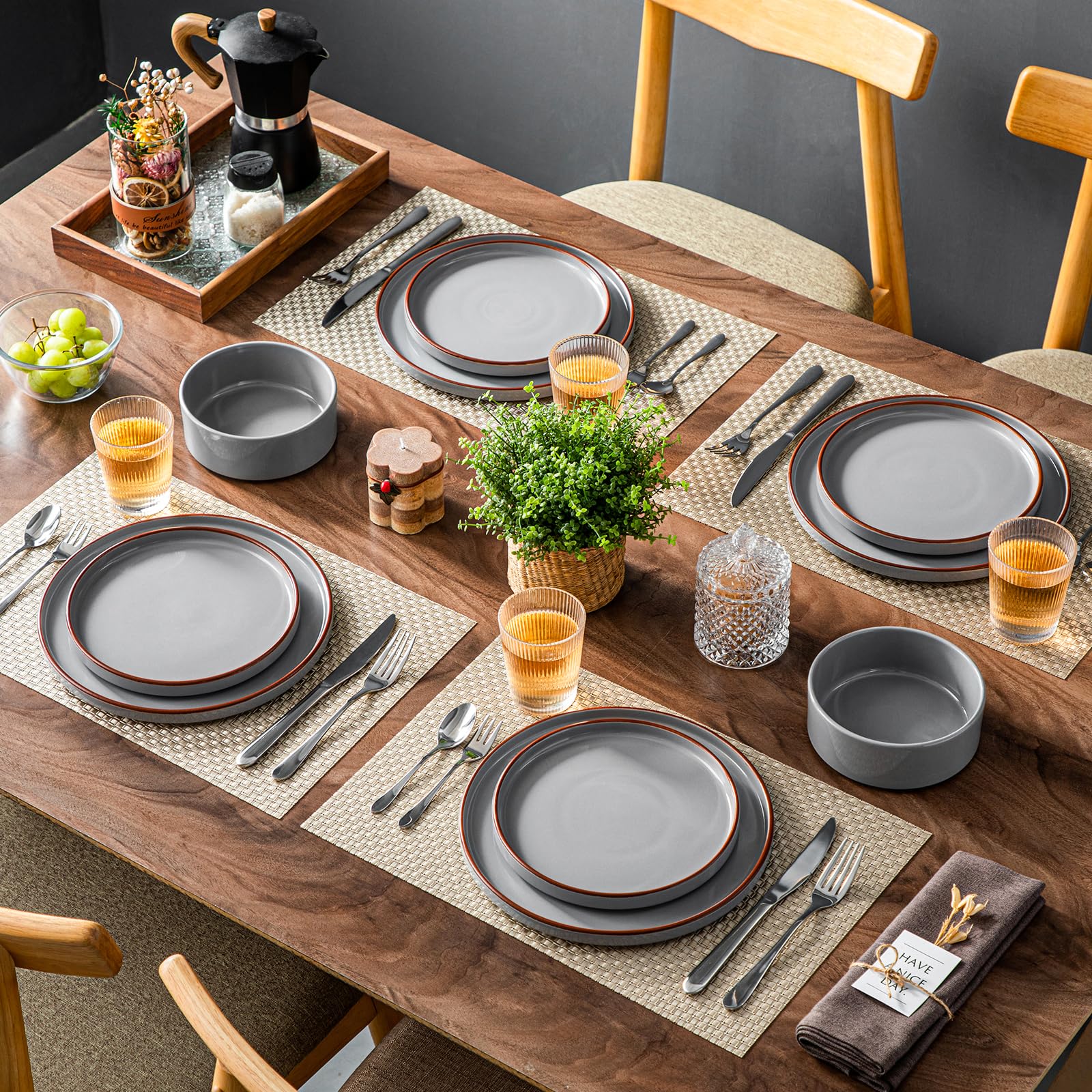 vancasso Venus Tafelserviesset van aardewerk, modern, 24-delige rond