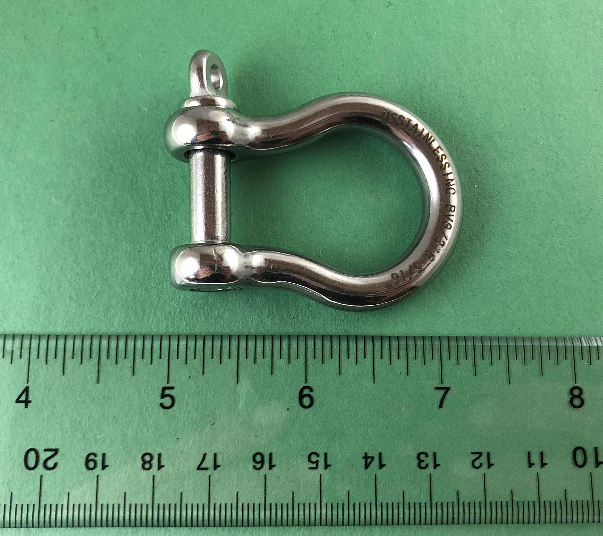 Long Bow 316 Stainless Steel Windlass 1/4" G4 - 50 Foot Marine Grade With 5/16" Bow Shackles Anchor Chain