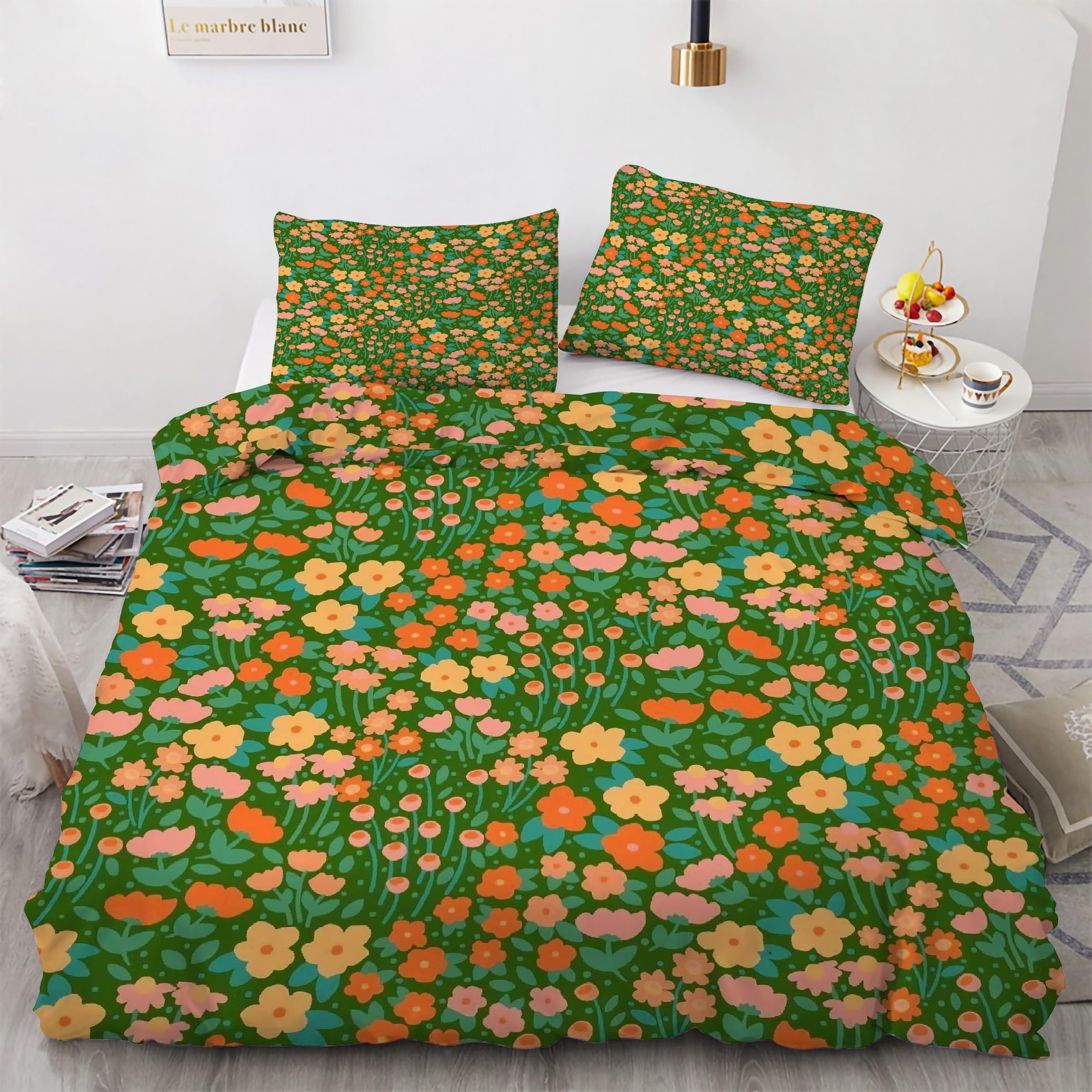 Housse de couette 220x240 style nordique floral pour une chambre cocooning et épurée