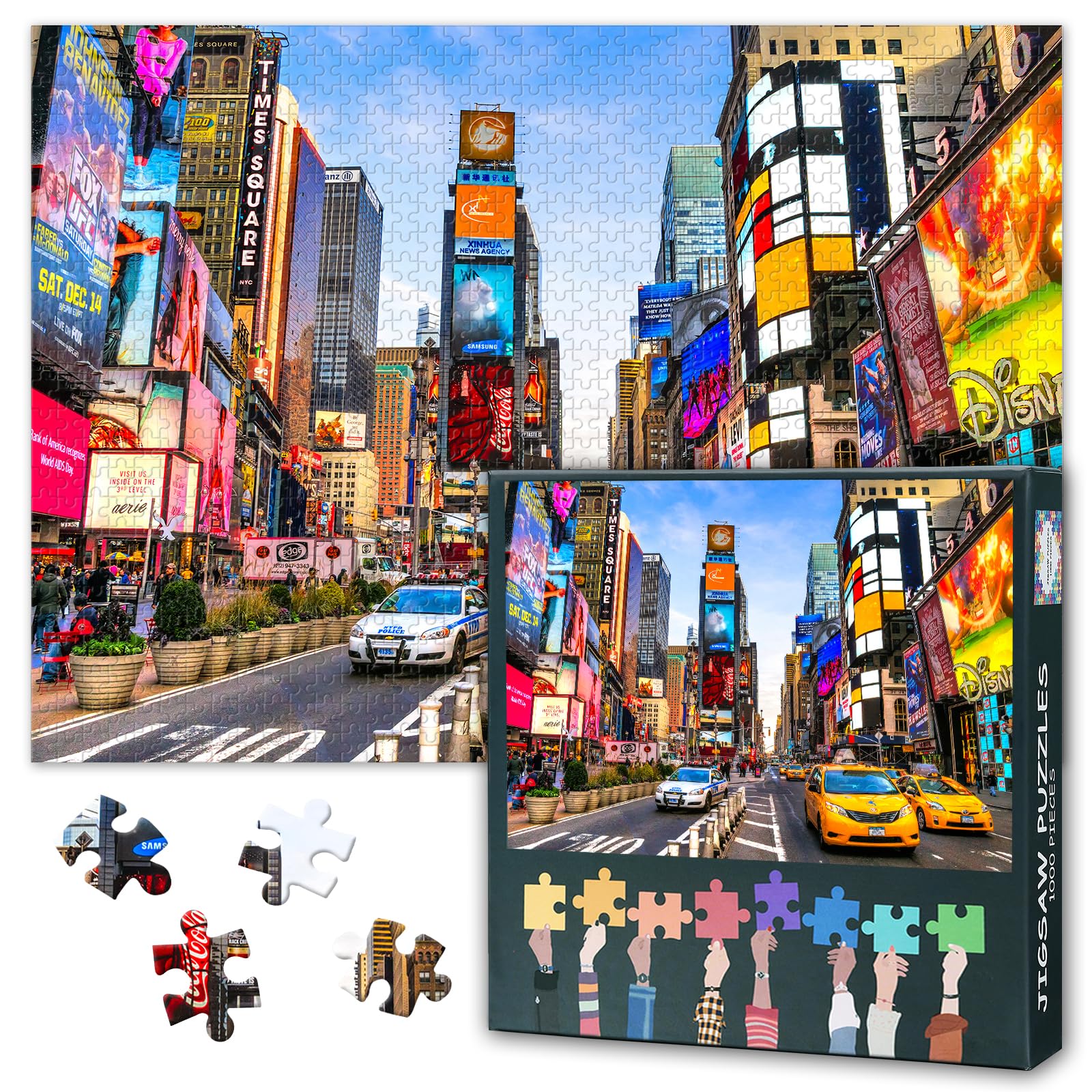 1000 Piece Jigsaw Puzzle for Adults - Times Square New York City, Challenging Puzzles with Iconic Street Scene,Cityscape Art Puzzle Perfect for Home Decor & Unique Gifts 50x70cm