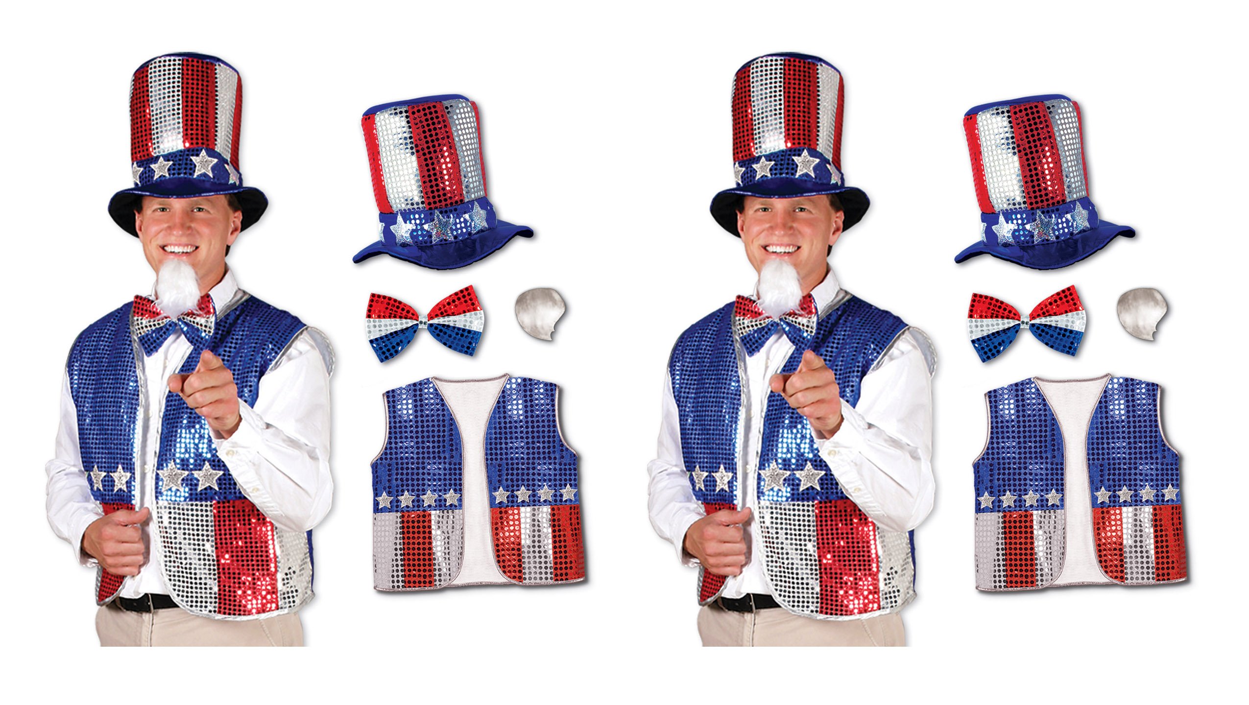 Beistle Uncle sam Set, One Size, Red/Silver/Blue