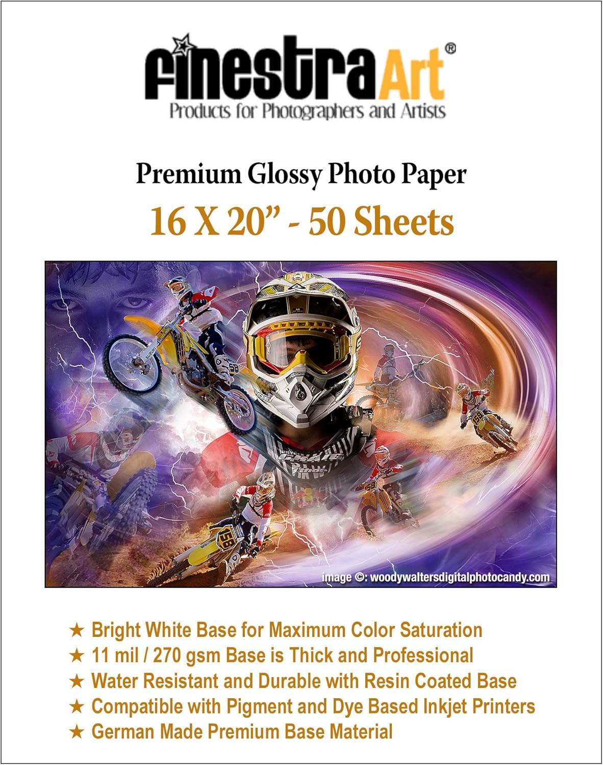 16" X 20" Premium Glossy Inkjet Photo Paper - 50 Sheets