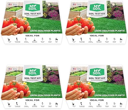 MySoil Soil Test Kit 4 Pack, Unlock Your Lawn & Garden Potential, Complete & Accurate Nutrient and pH Analysis with Recommendations Tailored to Your Soil and Plant Needs