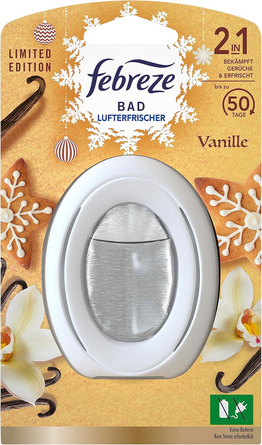 Febreze Bad Lufterfrischer Vanille, Duftstecker zur kontinuierlichen