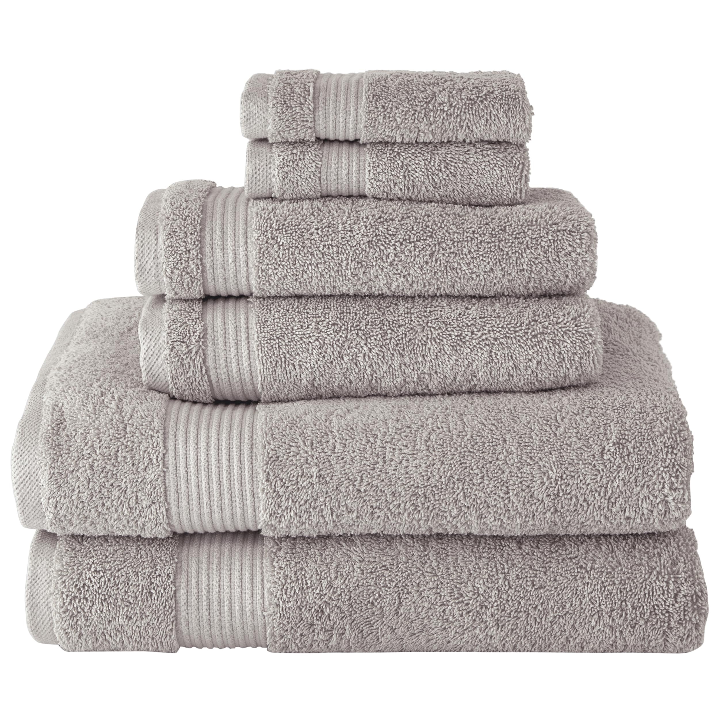Serviettes turques 100% coton 600 g/m² lot de 6 pièces coloris pierre Serenity