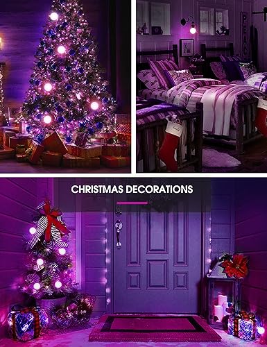 Miniatura 3 de L LOHAS LED Bombillas LED moradas de Halloween para exteriores, A19 9 W (equivalente a 60 W), bombilla de color morado, base E26, no tenue, paquete