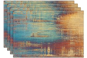 Emvency Rustic Dining Table Set for 4 Placemats