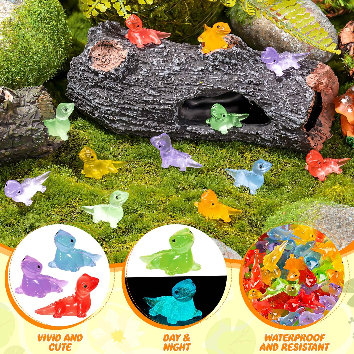 CZFLXLJ 72PCS Luminous Mini Resin Lizards Cute Lizard Figures Glow in The Dark - Image 3