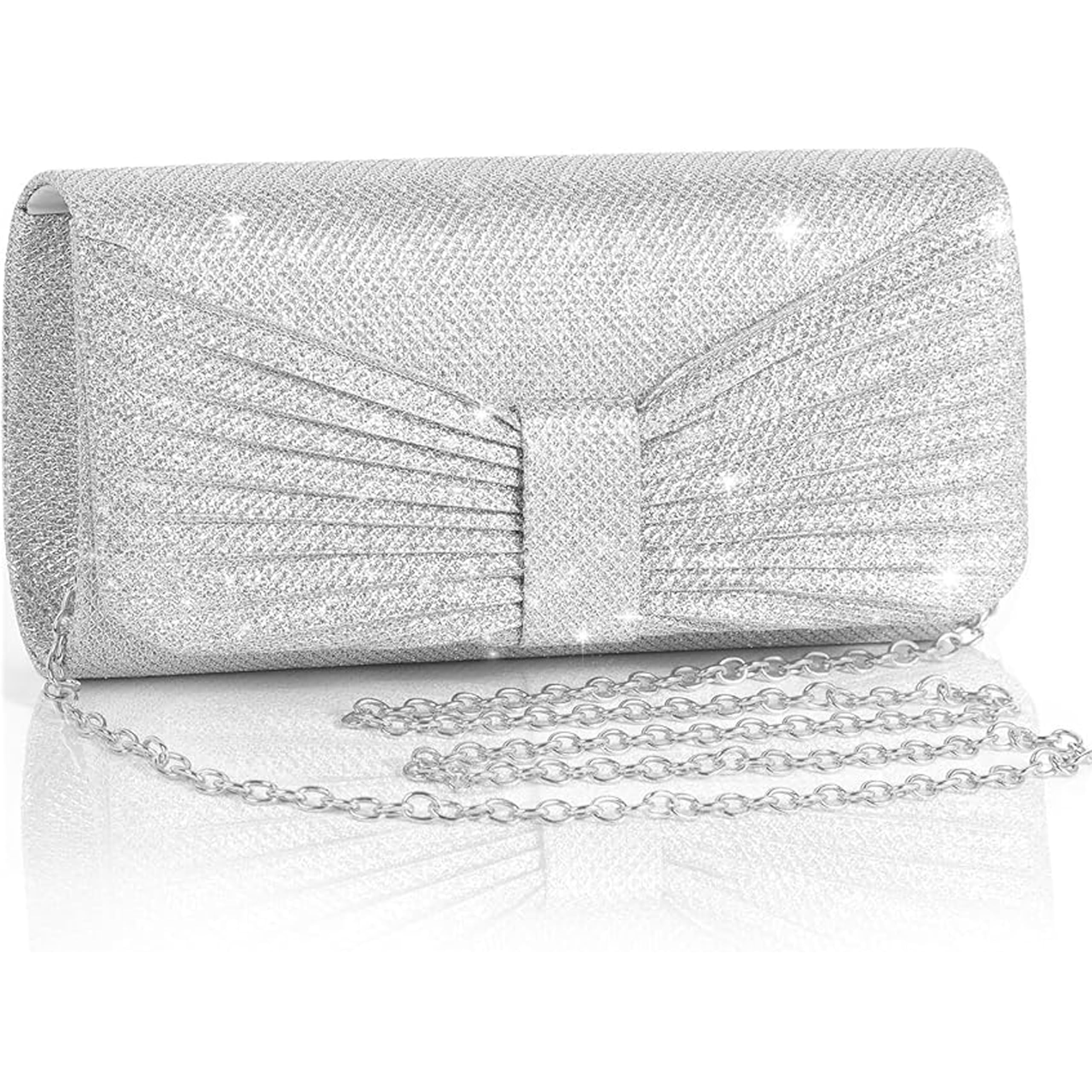 Clutch Purse for Women with Detachable Chain Sparkling Evening Hand Clutch Bags For Wedding Cocktail Prom Party Elegance Charm -21 x 6 x 12 Cm