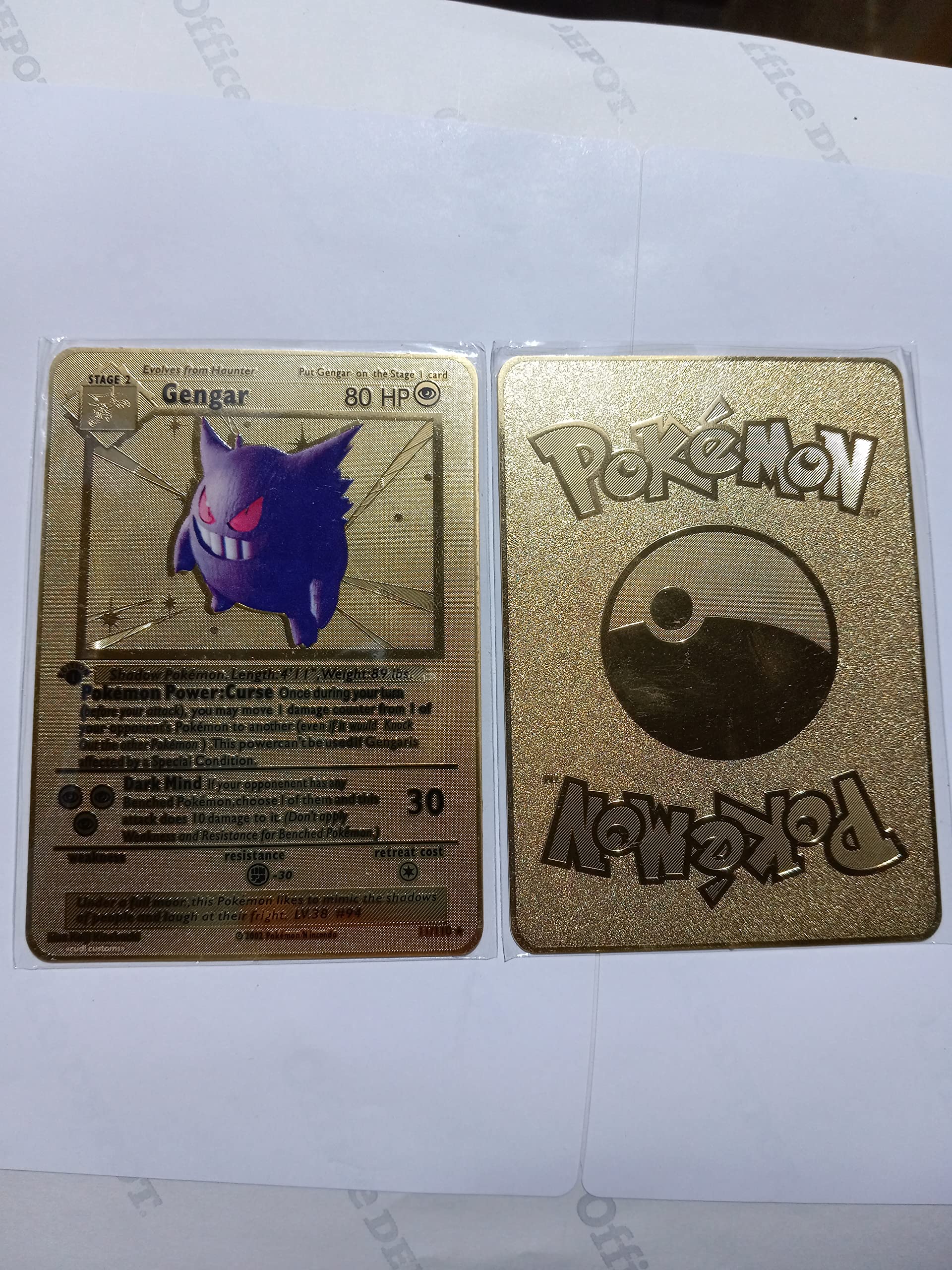 Amazon.com: First Edition Shadowless Gengar Metal Gold Custom Card (with  Logo)(GotoCudi)(cudiCustoms), 2x2x2 : Video Games