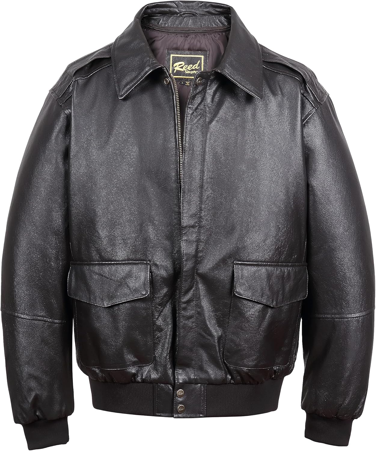 REED EST. 1950 Men’s Luxury Aviator Bomber Jacket – Genuine Leather, Durable Craftsmanship, Timeless Design