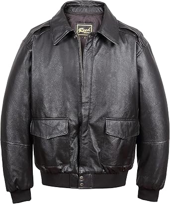 REED EST. 1950 Mens Luxury Aviator Bomber Jacket Genuine Leather, Durable Craftsmanship, Timeless Design