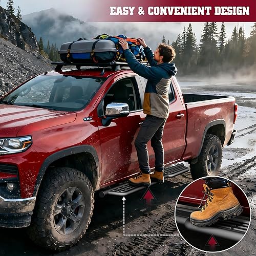 Miniatura 4 de TAC Summit - Estribos compatibles con Toyota Tacoma 2024-2025 doble cabina  escalones laterales, barras Nerf, rieles de escalón, accesorios