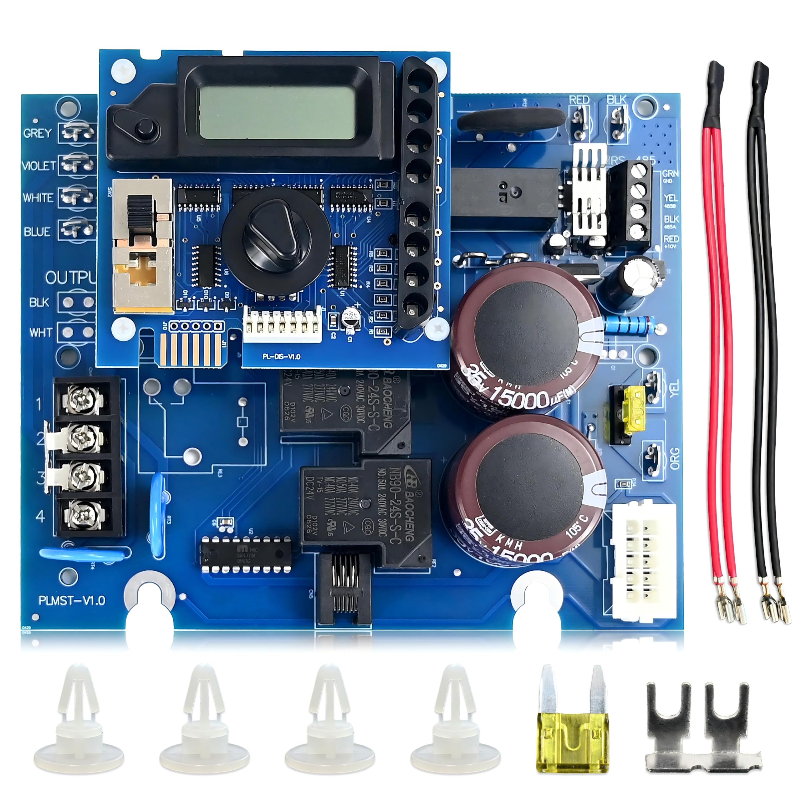 Placa de circuito principal GLX-PCB-RITE y placa de visualización GLX-PCB-DSP de repuesto para generadores de cloro salino Hayward Goldline Aqua Rite, se adapta a células de sal T-Cell 3/5/9/15, placa