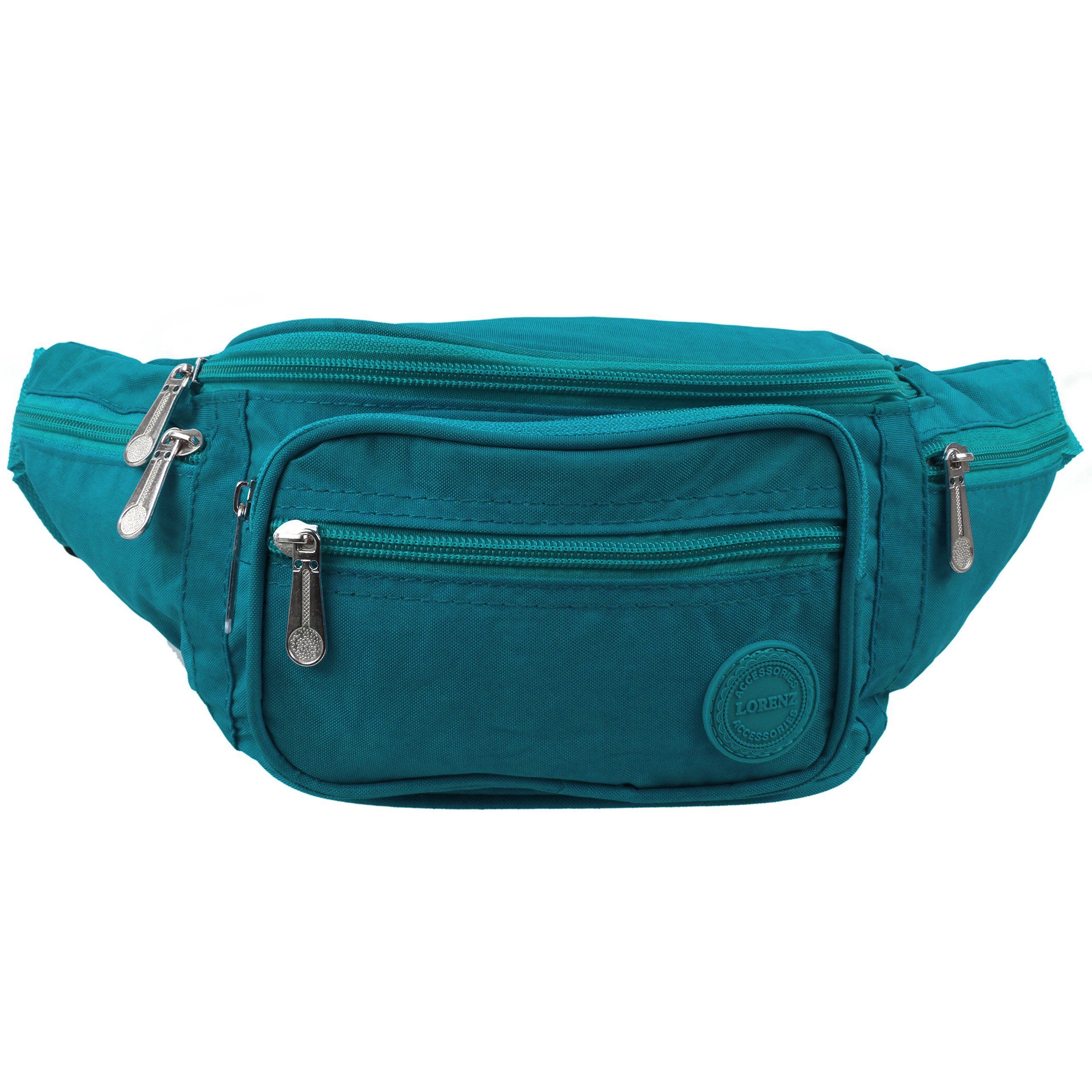 Lorenze Men's Turquoise Ladies Lorenz Nylon Bum Bag Fanny Pack 6 Colours Travel Raves Holiday, N/A,