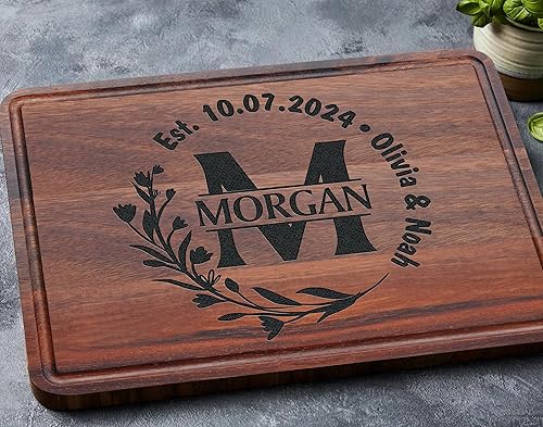 Miniatura 3 de Personalized Cutting Board, Couples Gift for Wedding, Anniversary, Housewarming, Engagement, Christmas, Birthday, USA Handmade Cutting Boards, Great