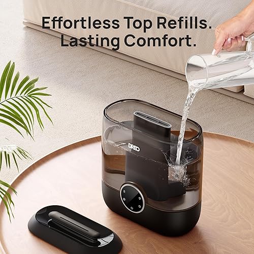 Miniatura 6 de Dreo Humidificadores de llenado superior de 6 L para dormitorio, tiempo de funcionamiento de 60 horas, humidificadores silenciosos de niebla fría de
