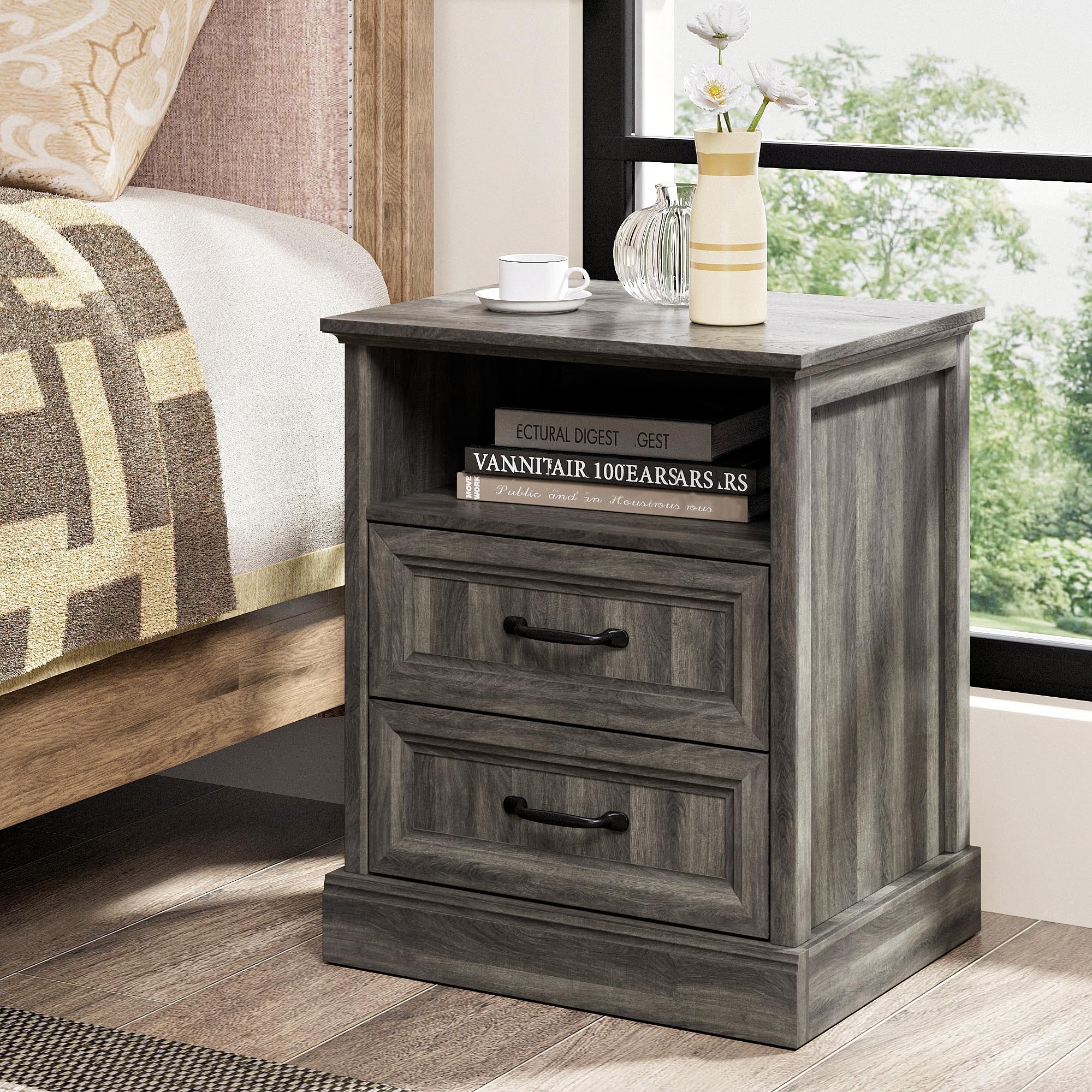 rustic grey dresser and nightstand set Tradare 3 Pcs Farmhouse Sets for Bedroom, 7 Drawer Dresser & Nightstand of 2, Wooden Chest of Drawers Wide Storage Organizer for Bedroom, : Home & Kitchen Britonale rustic