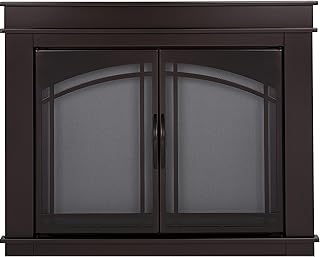 Pleasant Hearth FN-5701 Fenwick Fireplace Glass Door, Oil Rubbed Bronze, Medium