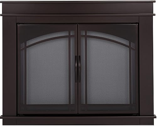 Pleasant Hearth FN-5701 Fenwick Fireplace Glass Door, Oil Rubbed Bronze,