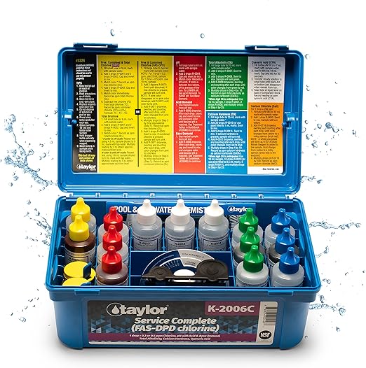 Taylor K2006C 2000 Service Complete Swimming Pool Water Test Kit for