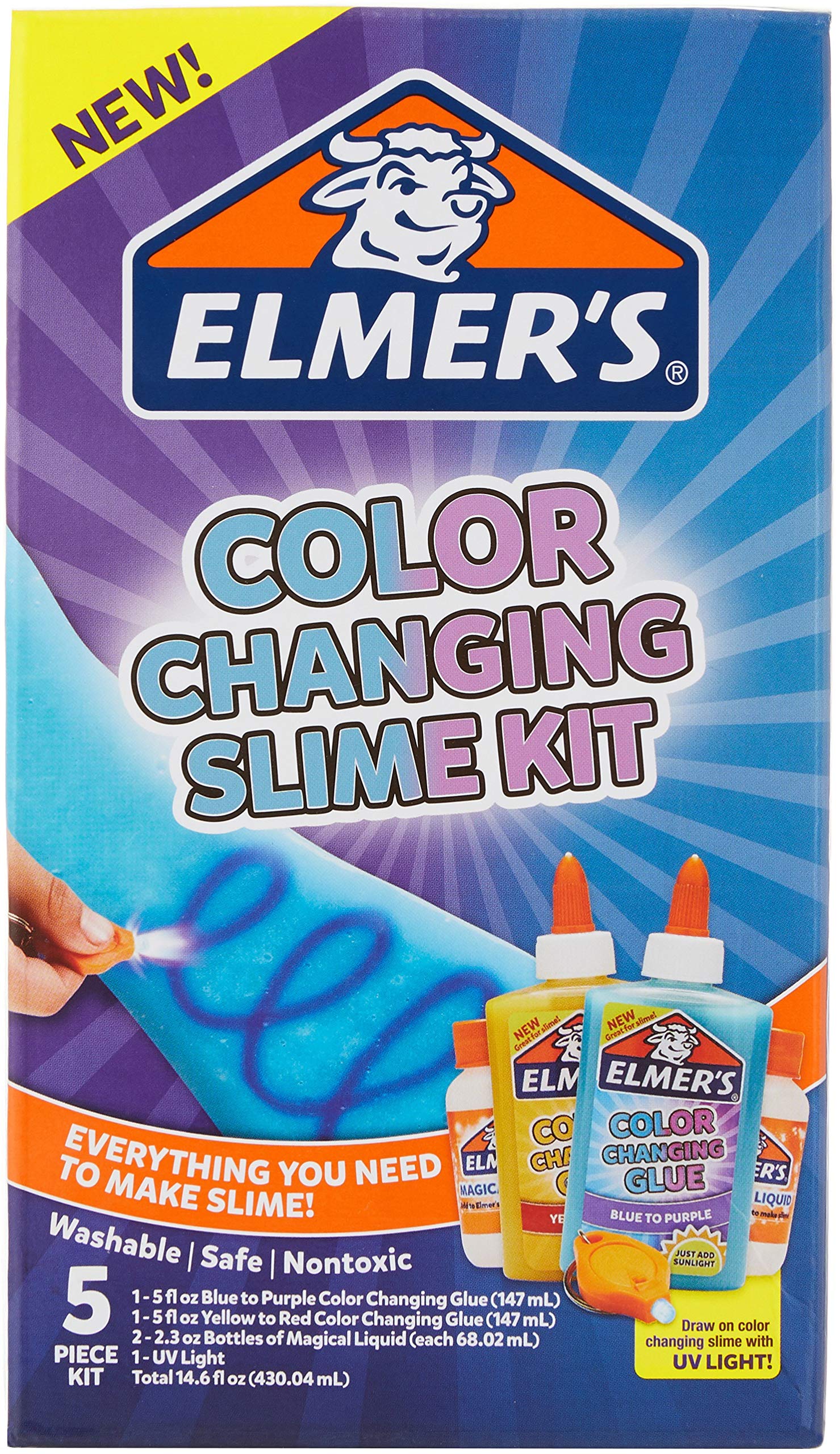 ElmerS Colour Changing Slime Kit | Slime Supplies Include Colour Changing Glue | with Magical Liquid Slime Activator | Activates with Uv Light | 4 Piece Kit (B07VBPF6B1) Amazon Price History, Amazon Price Tracker