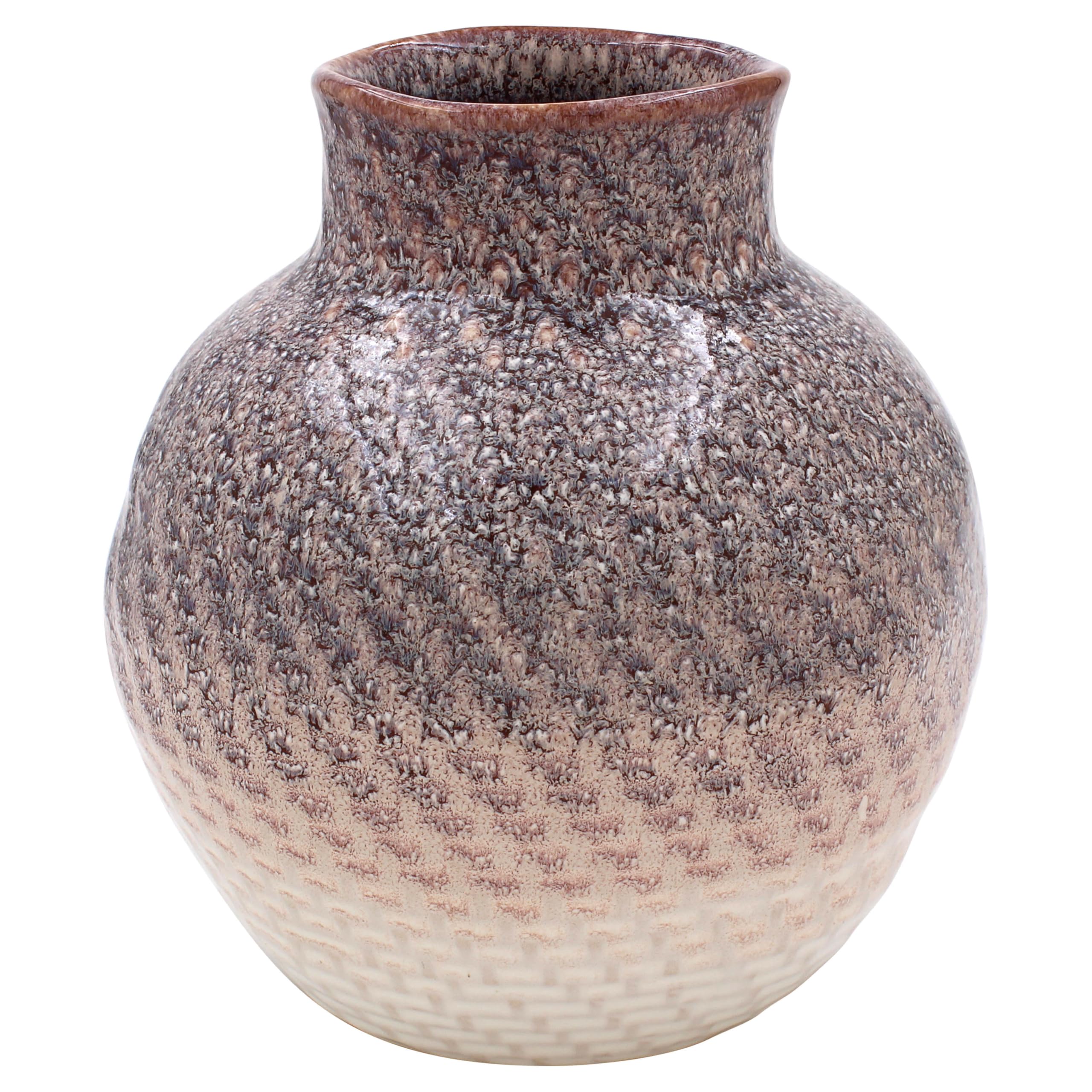 Vase en trame violette et grise de 15cm parfait pour un bouquet de table de salon chaleureux
