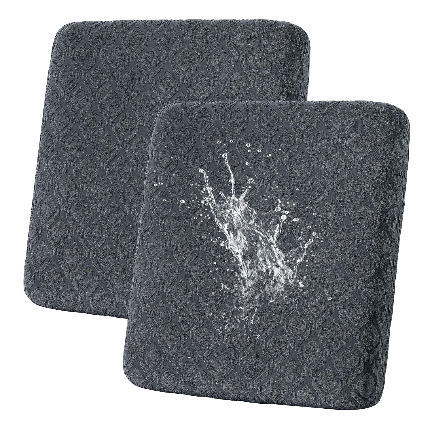 SHANNA Seat Cushion Sofa Cover: 2 Seater Waterproof Jacquard Couch Cushion Slipcovers Outdoor Seat Cushion Slipcover Accent Furniture Protector for Sectional Sofa (Dark Gray) — image 1