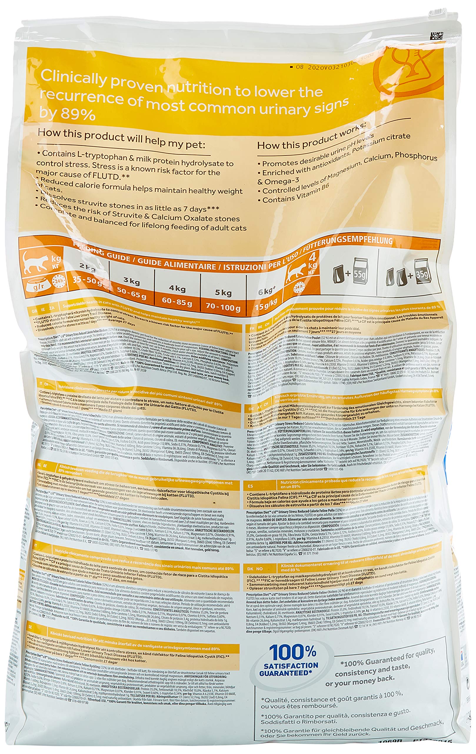 Hill's C-54548 Diet Feline C/D Reduce Stress - 8 Kg