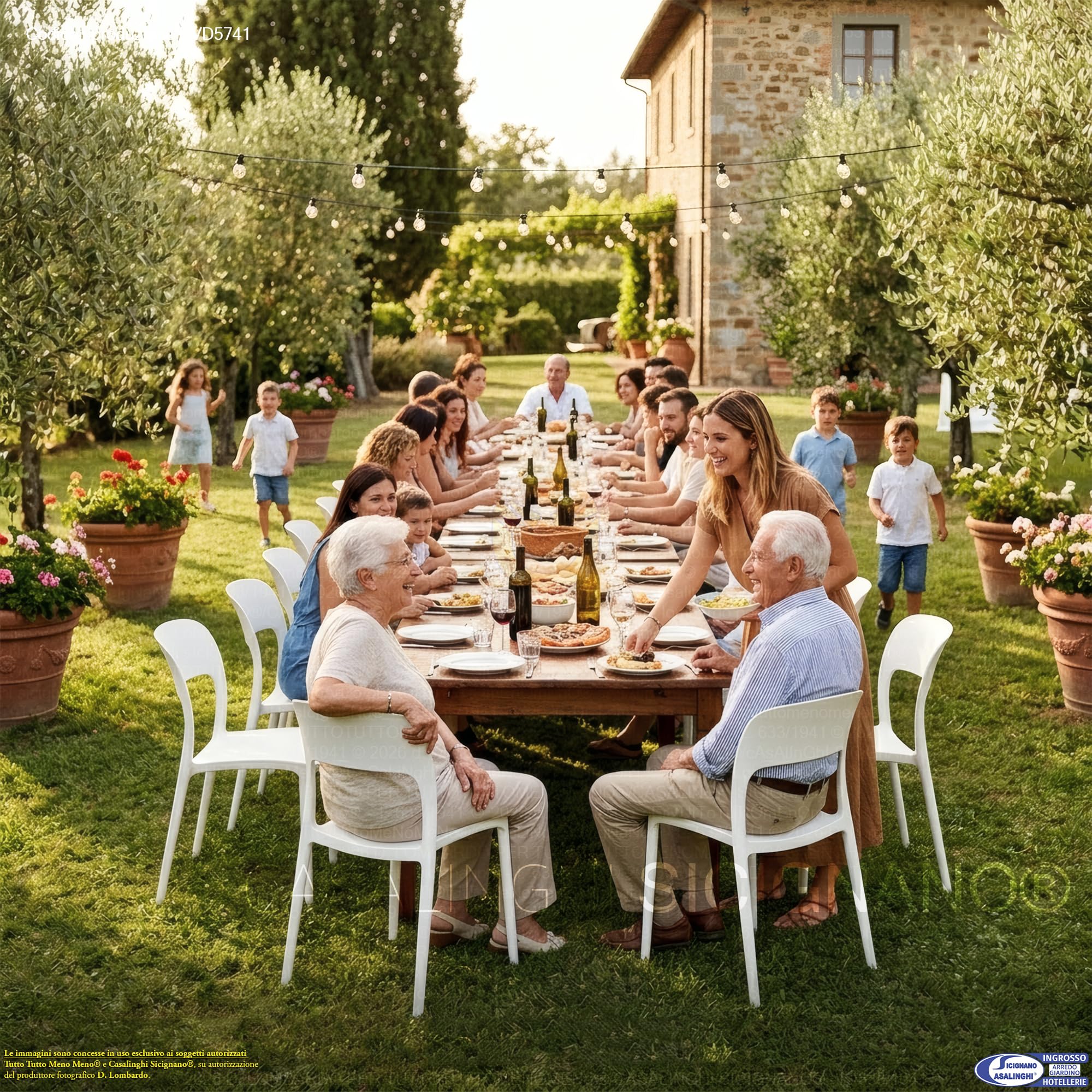 Sicignano Set di 2 Sedie Noemi in Polipropilene Senza Braccioli per Giardino, Esterni e Interni, Leggere, Impermeabili e Facili da Pulire (Rosso)