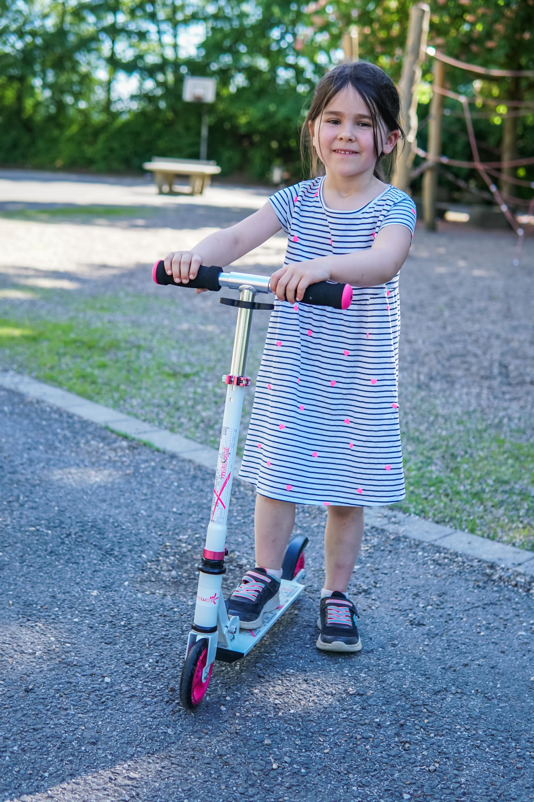 muuwmi Aluminiowa hulajnoga – hulajnoga, 125 mm, certyfikat ABEC 5, GS, regulacja wysokości
