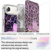 Vista 547 de I-MGAE-IN-AR - Funda diseñada para iPhone 12 y 12 Pro, diseño de mariposa plateada brillante, funda protectora de poliuretano termoplástico, suave