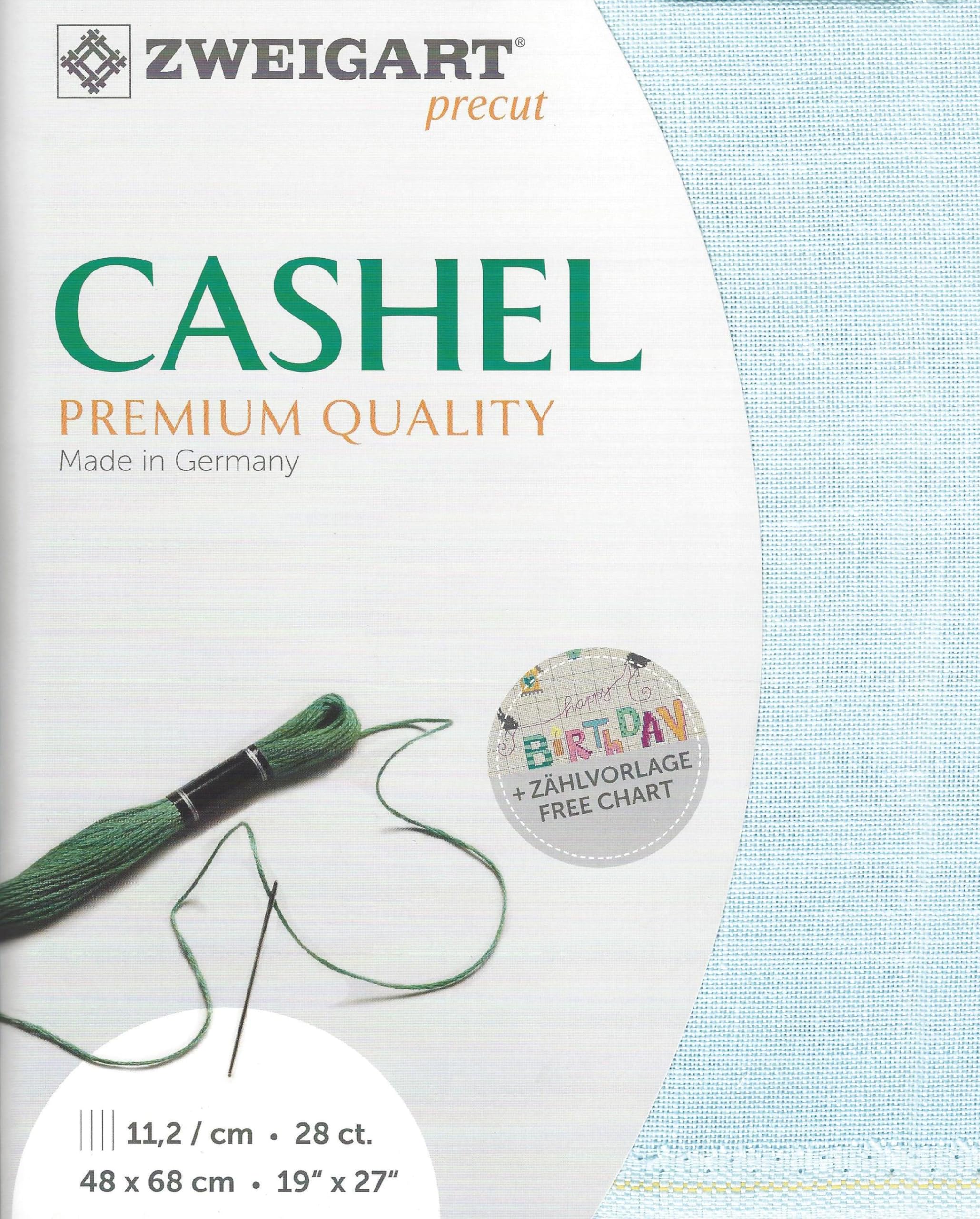 Wizardi Ice Blue Precut Zweigart Cashel 28 Count 3281/562. Needlework Canvas, Cross Stitch Fabric, Embroidery Canvas 100% Linen