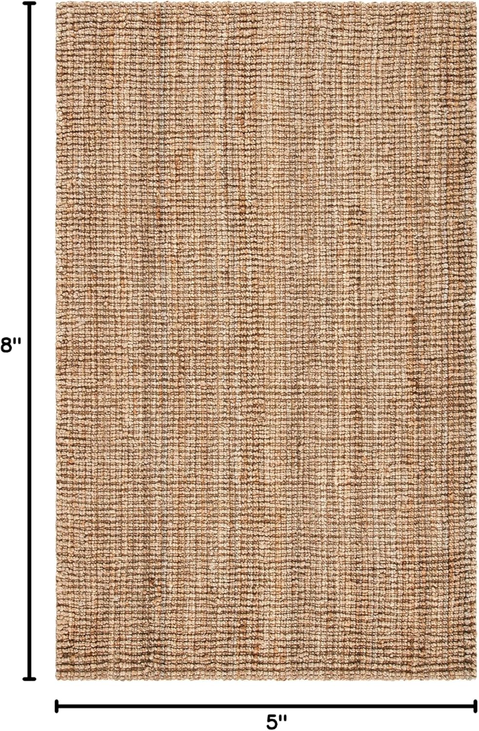 SAFAVIEH Area Rug 5x8 - Natural Fiber Collection - Natural Brown, Handmade Jute, Farmhouse Style, Chunky Textured Thick Pile (NF447A)