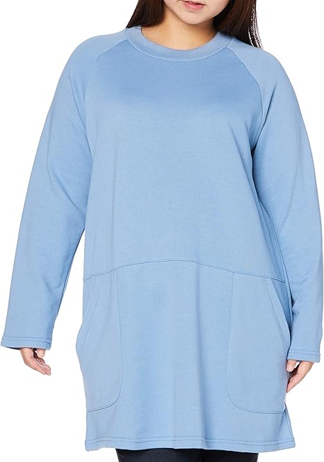 Amazon セシール トレーナー ロングトレーナー 裏毛素材 両ポケット付 プランプ 大きいサイズ レディース Nb 4915 サックス 4l Regularr トレーナー パーカー 通販