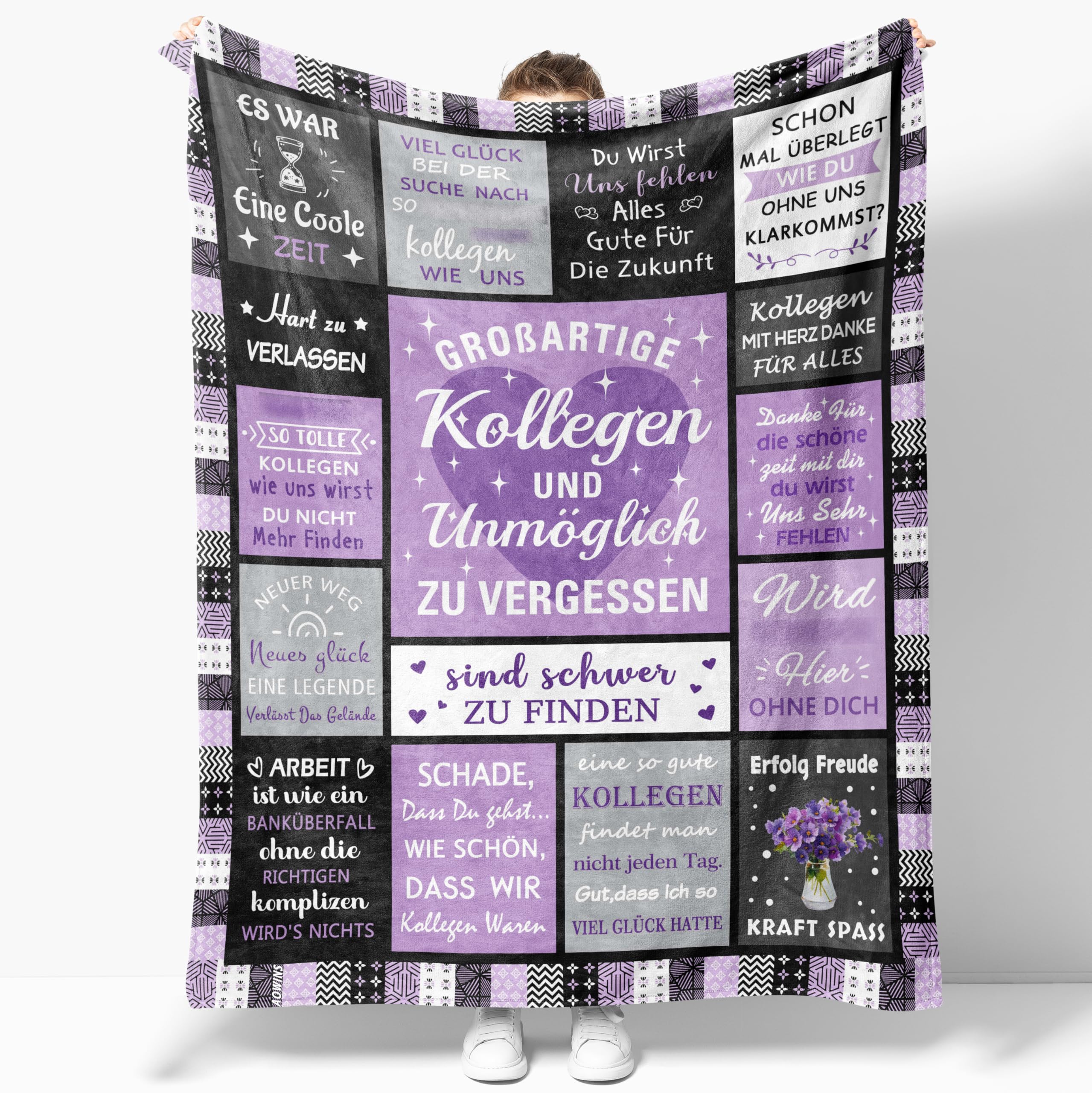 Couverture 150 × 130 cm pour cadeau d'adieu collègue et départ de l'entreprise