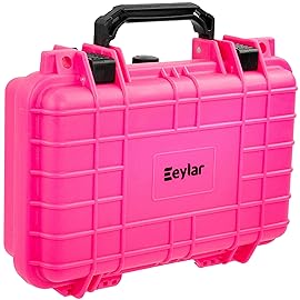 Eylar Hard Gun Case Water & Shock Proof With Foam TSA Approved 11.6 Inch 8.3 Inch 3.8 Inch (Pink)