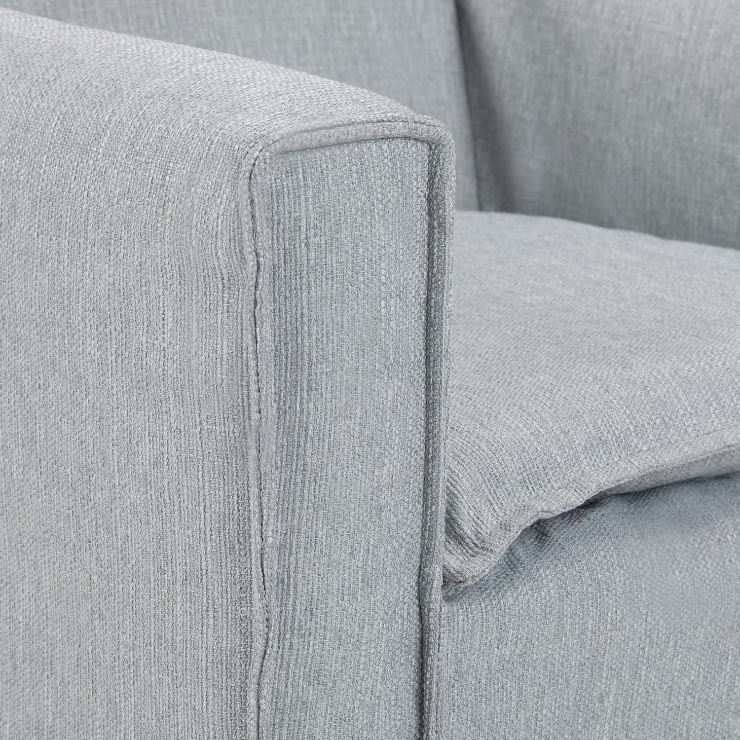 SIMPLIHOME Warren 28 inch Wide Mid Century Modern Accent Chair in Woven Fabric in Cool Grey, with Removable Slip Cover, Metal Hairpin Legs, Simple Assembly, Just Attach Legs