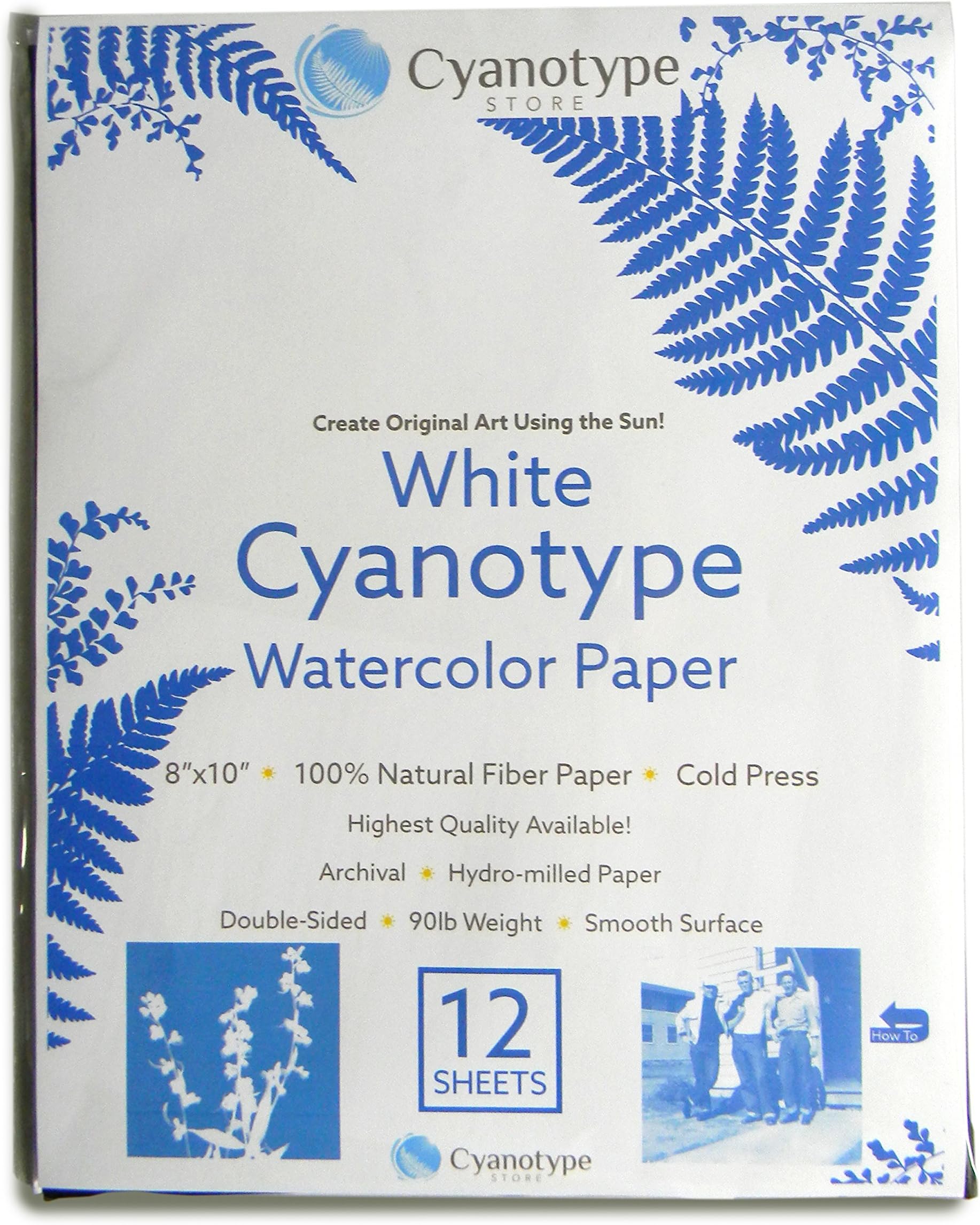 Cyanotype 8" x 10" Paper - 12 Pack (White)