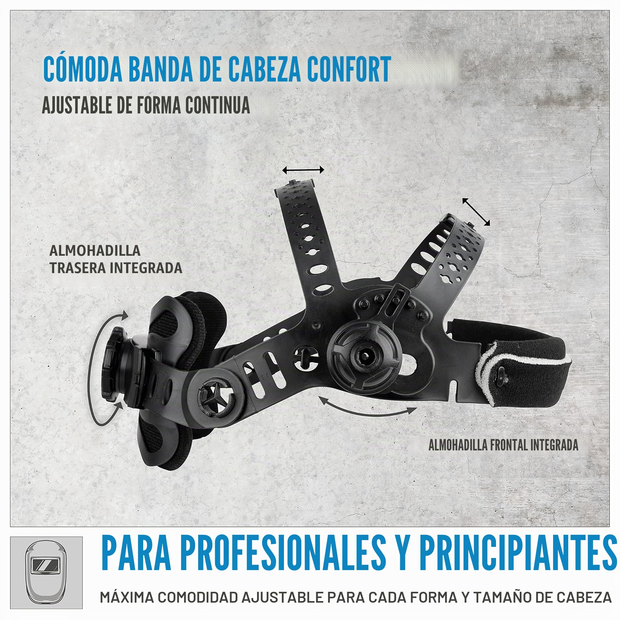 Güde GSH-3S-VL-TC-2 - Casco de soldadura automático (para trabajos de corte/lijado/soldadura, batería solar y de iones de litio, filtro de color verdadero, filtro de oscurecimiento automático (95 x 55