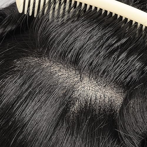 Miniatura 3 de Amiable Cabello humano virgen europeo para hombres, 8x10 pulgadas, base de encaje suave con 2 pulgadas de poliuretano alrededor del sistema de