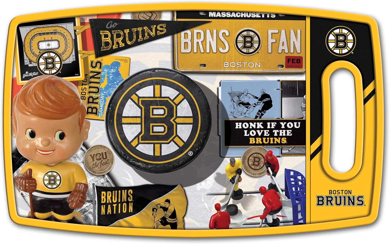 YouTheFan NHL Officially-Licensed Retro Series Cutting Board - Reversible Design for Double The Cutting Surface - Gentle on Knives, Team Message on Both Front and Back