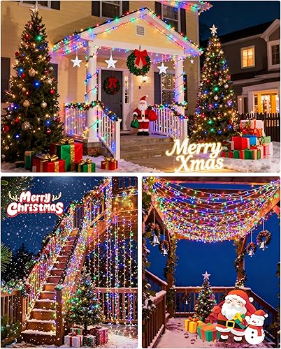 Miniatura 5 de Luces solares de Navidad impermeables para exteriores, 13 modos, 118 pies, 300 luces LED solares para árbol exterior, jardín, patio, valla,