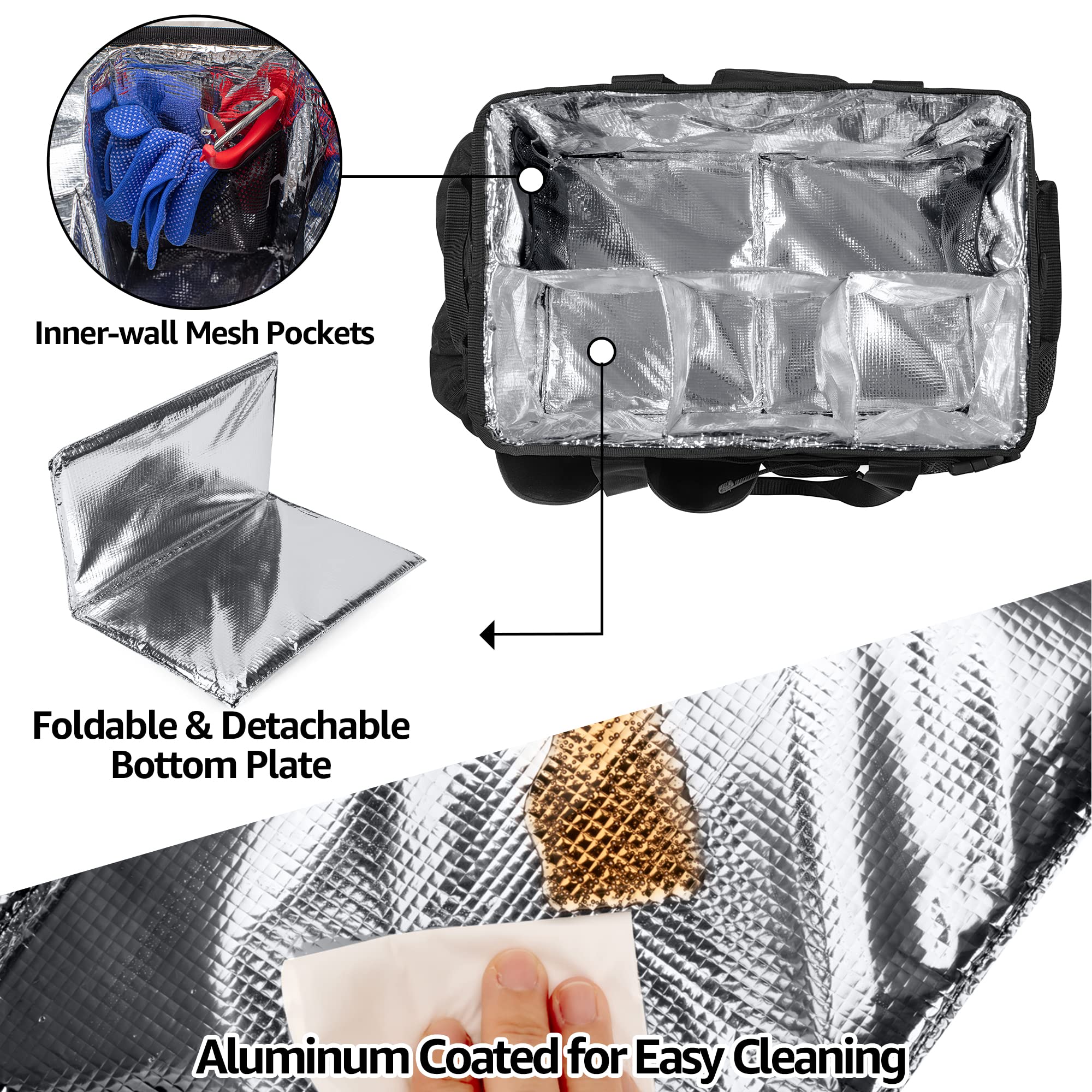 HODRANT Porta-Utensili per Barbecue con Portarotolo da Cucina | Borsa per Accessori Barbecue E Articoli Essenziali per Tailgate, Organizer per Accessori Da Cucina per Picnic o Campeggio