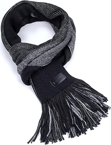 Miniatura 6 de Marino Avenue Bufanda para hombre, bufanda de punto a rayas, bufandas largas de invierno para hombre en una elegante caja de regalo